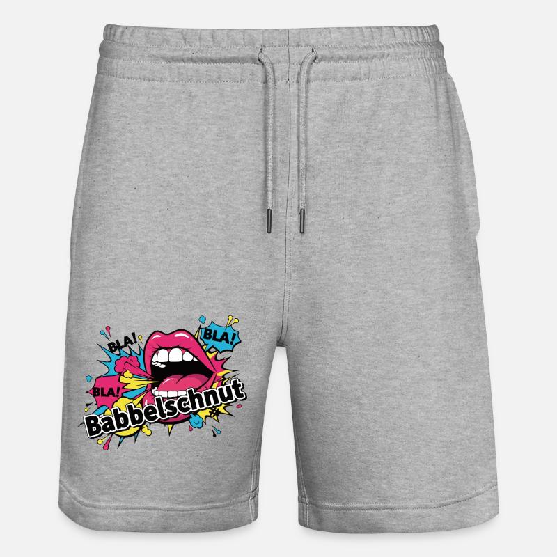 Babbelschnut - badisches Sprichwort Dialekt - Stanley/Stella Unisex Bio Joggingshorts Trainer  - Grau meliert