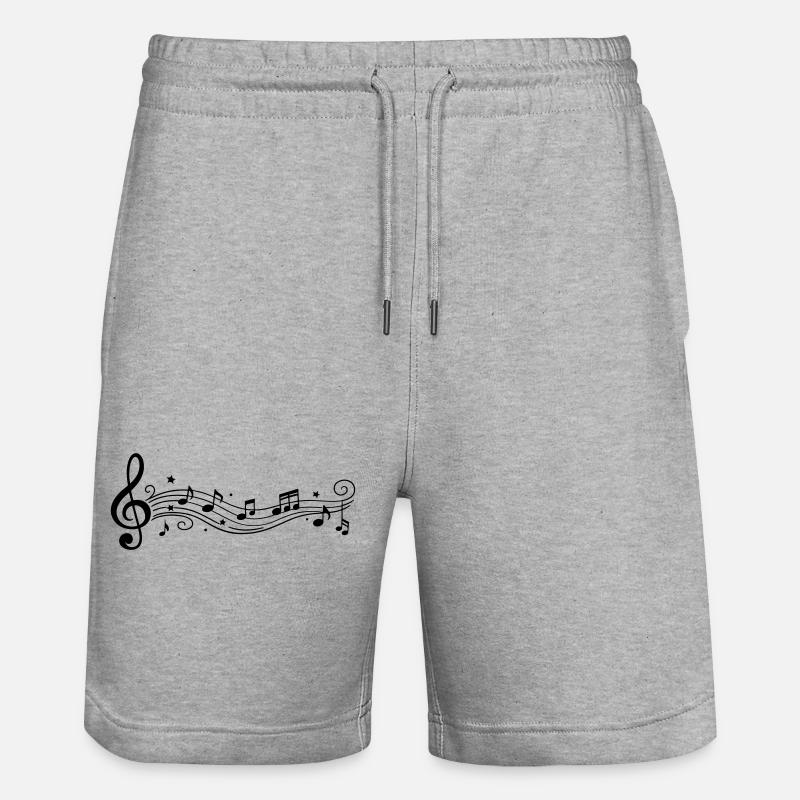 Notes musicales Clés de mélodie - Short de jogging bio TRAINER Stanley/Stella unisexe - gris chiné