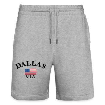 Dallas, USA - Stanley/Stella Unisex Bio Joggingshorts Trainer  - Grau meliert - Vorne - Nik (191cm) & Marisol (170cm)
