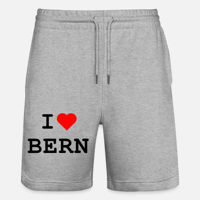 J’aime Berne - Ich liebe Bern - Short de jogging bio TRAINER Stanley/Stella unisexe - gris chiné
