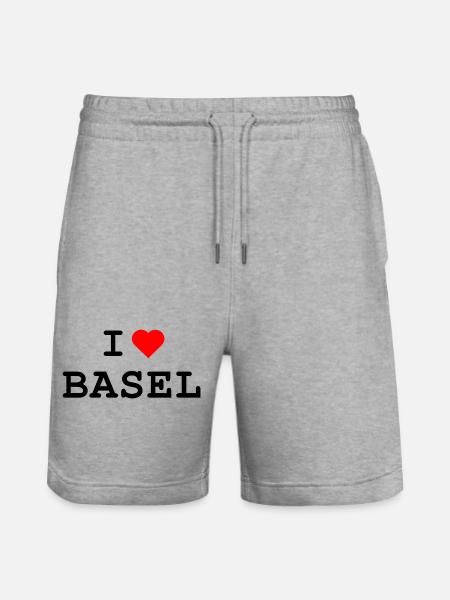 I love Basel - Ich liebe Basel - Stanley/Stella Trainer Unisex Organic Jogging Shorts - heather grey