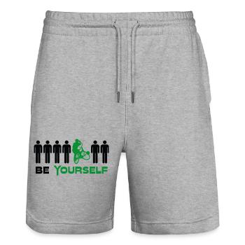 Radball, Cycleball, Hallenradsport - Stanley/Stella Unisex Bio Joggingshorts Trainer  - Grau meliert - Vorne - Nik (191cm) & Marisol (170cm)