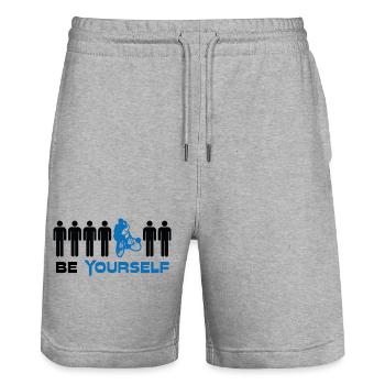 Radball, Cycleball, Hallenradsport - Stanley/Stella Unisex Bio Joggingshorts Trainer  - Grau meliert - Vorne - Nik (191cm) & Marisol (170cm)