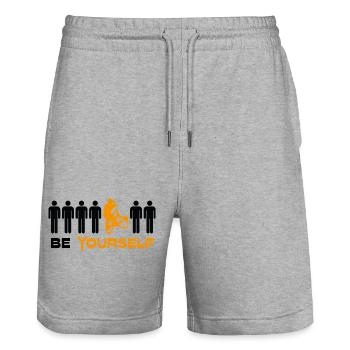 Radball, Cycleball, Hallenradsport - Stanley/Stella Unisex Bio Joggingshorts Trainer  - Grau meliert - Vorne - Nik (191cm) & Marisol (170cm)