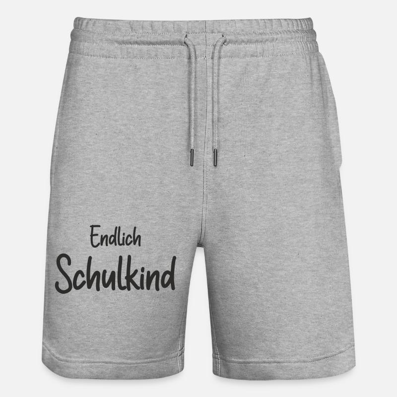 Endlich Schulkind - Einschulung Erstklässler - Stanley/Stella Unisex Bio Joggingshorts Trainer  - Grau meliert