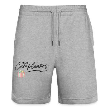 Focus on a small gift - Stanley/Stella Trainer Unisex Organic Jogging Shorts - heather grey - Front - Nik (191cm) & Marisol (170cm)