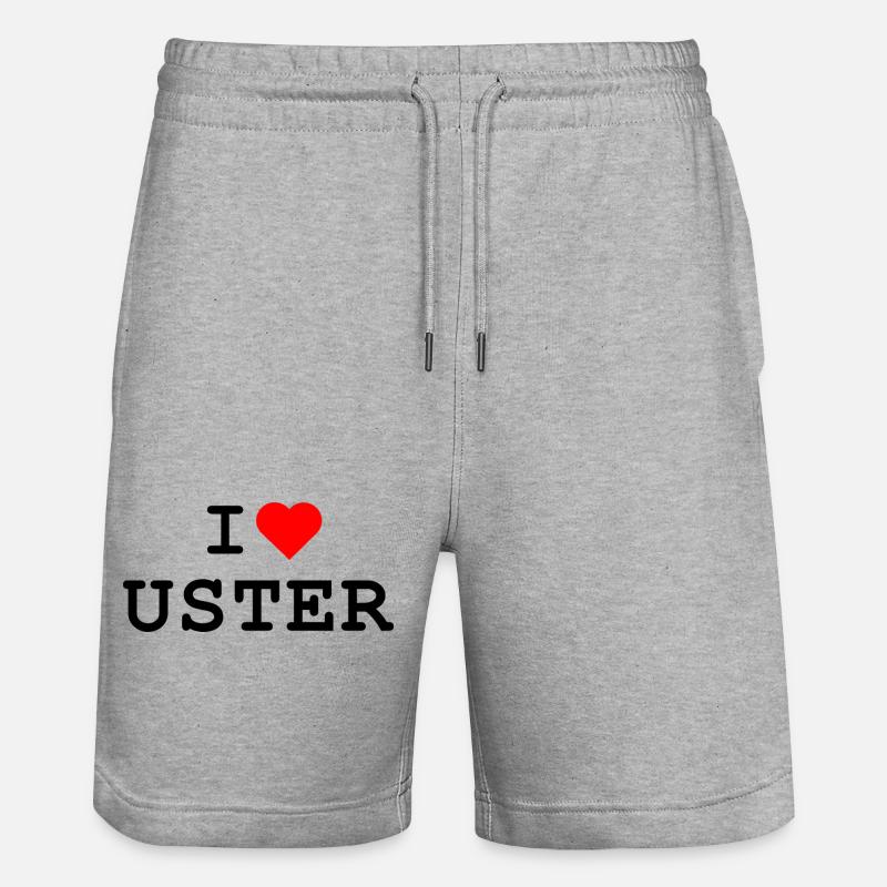 Ich liebe Uster - J’aime Uster - Short de jogging bio TRAINER Stanley/Stella unisexe - gris chiné
