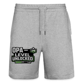Level Freigeschaltet Gaming - Stanley/Stella Unisex Bio Joggingshorts Trainer  - Grau meliert - Vorne - Nik (191cm) & Marisol (170cm)