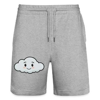Kuscheliger Wolkenfreund - Stanley/Stella Unisex Bio Joggingshorts Trainer  - Grau meliert - Vorne - Nik (191cm) & Marisol (170cm)