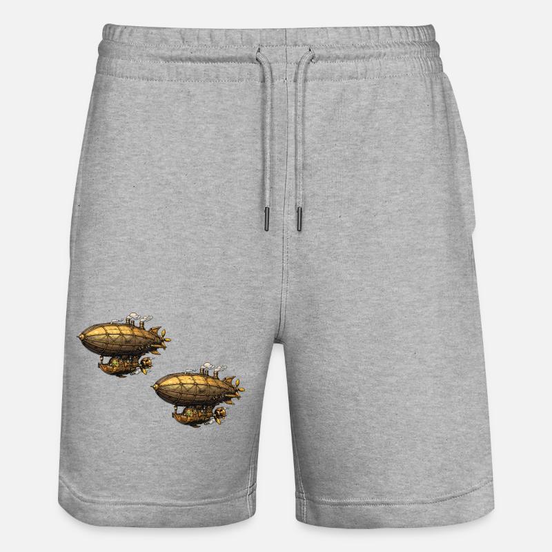 Steampunk-ilmalaivat Zeppelin - Stanley/Stella Trainer unisex luomu-collegeshortsit - harmaasävyinen