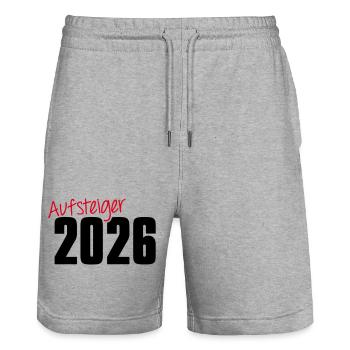 Aufsteiger 2026 Aufstieg - Stanley/Stella Unisex Bio Joggingshorts Trainer  - Grau meliert - Vorne - Nik (191cm) & Marisol (170cm)