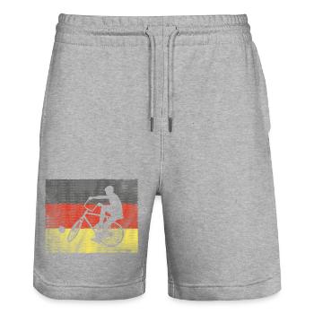 Cycling, Cycleball, Indoor Cycling, Germany - Stanley/Stella Trainer Unisex Organic Jogging Shorts - heather grey - Front - Nik (191cm) & Marisol (170cm)
