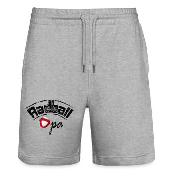 Radball, Cycleball, Hallenradsport, Opa - Stanley/Stella Unisex Bio Joggingshorts Trainer  - Grau meliert - Vorne - Nik (191cm) & Marisol (170cm)