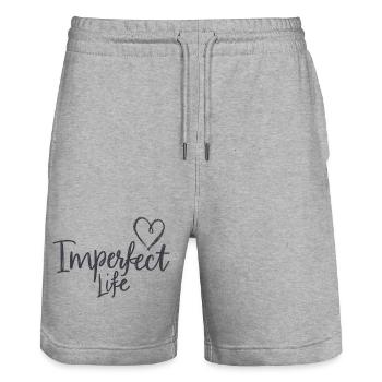 Motif de cœur de vie imparfaite pour les grandes personnes - Short de jogging bio TRAINER Stanley/Stella unisexe - gris chiné - Devant - Nik (191cm) & Marisol (170cm)