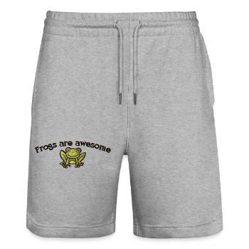 Frogs Are Awesome Graphic - Stanley/Stella Trainer Unisex Organic Jogging Shorts - heather grey - Front - Nik (191cm) & Marisol (170cm)