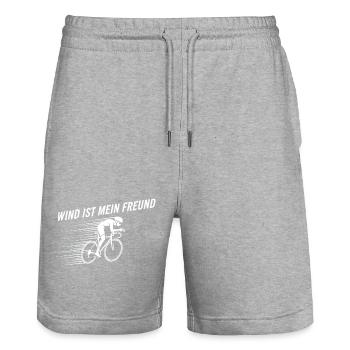 Vélo de route Vélo Vélo Sport Vélo VTT - Short de jogging bio TRAINER Stanley/Stella unisexe - gris chiné - Devant - Nik (191cm) & Marisol (170cm)