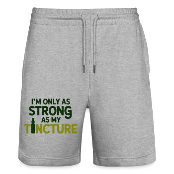 Naturopath I'm Only As Strong As My Tincture Pro  - Stanley/Stella Trainer Unisex Organic Jogging Shorts - heather grey - Front - Nik (191cm) & Marisol (170cm)