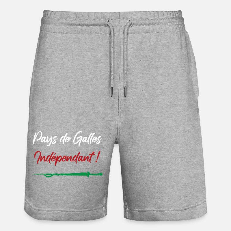 Pays de Galles Indépendant ! Perceval - Short de jogging bio TRAINER Stanley/Stella unisexe - gris chiné
