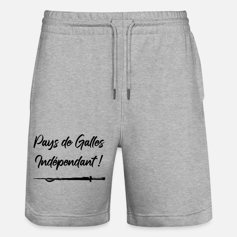 Pays de Galles Indépendant ! Perceval - Short de jogging bio TRAINER Stanley/Stella unisexe - gris chiné