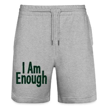 I Am Enough Selbstvertrauen Statement - Stanley/Stella Unisex Bio Joggingshorts Trainer  - Grau meliert - Vorne - Nik (191cm) & Marisol (170cm)