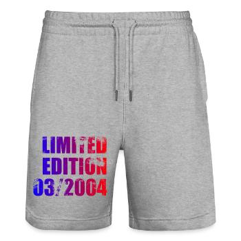 22. Geburtstag Limited Edition 03/2004 - Stanley/Stella Unisex Bio Joggingshorts Trainer  - Grau meliert - Vorne - Nik (191cm) & Marisol (170cm)