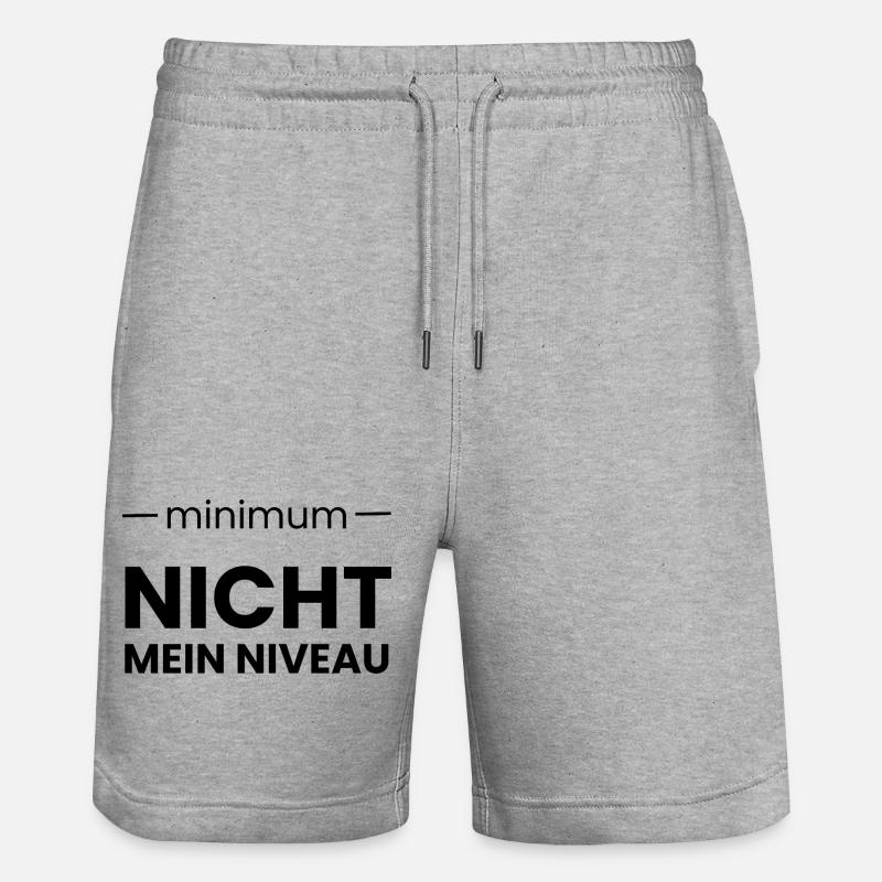 Minimum ist nicht mein NIVEAU - Stanley/Stella Unisex Bio Joggingshorts Trainer  - Grau meliert