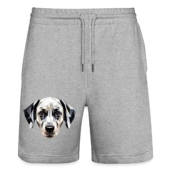 Dalmatian Dog Lover I Love Dalmatians - Stanley/Stella Trainer Unisex Organic Jogging Shorts - heather grey - Front - Nik (191cm) & Marisol (170cm)
