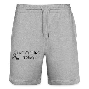No Cycling Today – Bicycle Saying - Stanley/Stella Trainer Unisex Organic Jogging Shorts - heather grey - Front - Nik (191cm) & Marisol (170cm)