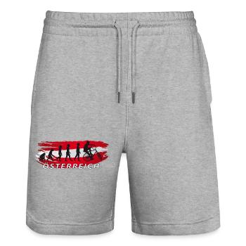 Radball, Cycleball, Hallenradsport, Evolution, AU - Stanley/Stella Unisex Bio Joggingshorts Trainer  - Grau meliert - Vorne - Nik (191cm) & Marisol (170cm)