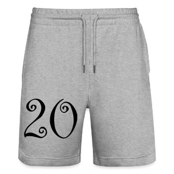 JAHRESTAG. ALLES GUTE ZUM GEBURTSTAG. ALLES GUTE ZUM GEBURTSTAG. - Stanley/Stella Unisex Bio Joggingshorts Trainer  - Grau meliert - Vorne - Nik (191cm) & Marisol (170cm)