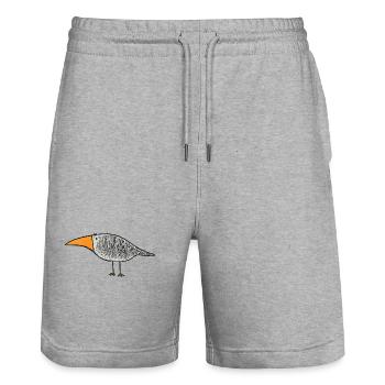 Vogel mit orangem Schnabel - Stanley/Stella Unisex Bio Joggingshorts Trainer  - Grau meliert - Vorne - Nik (191cm) & Marisol (170cm)