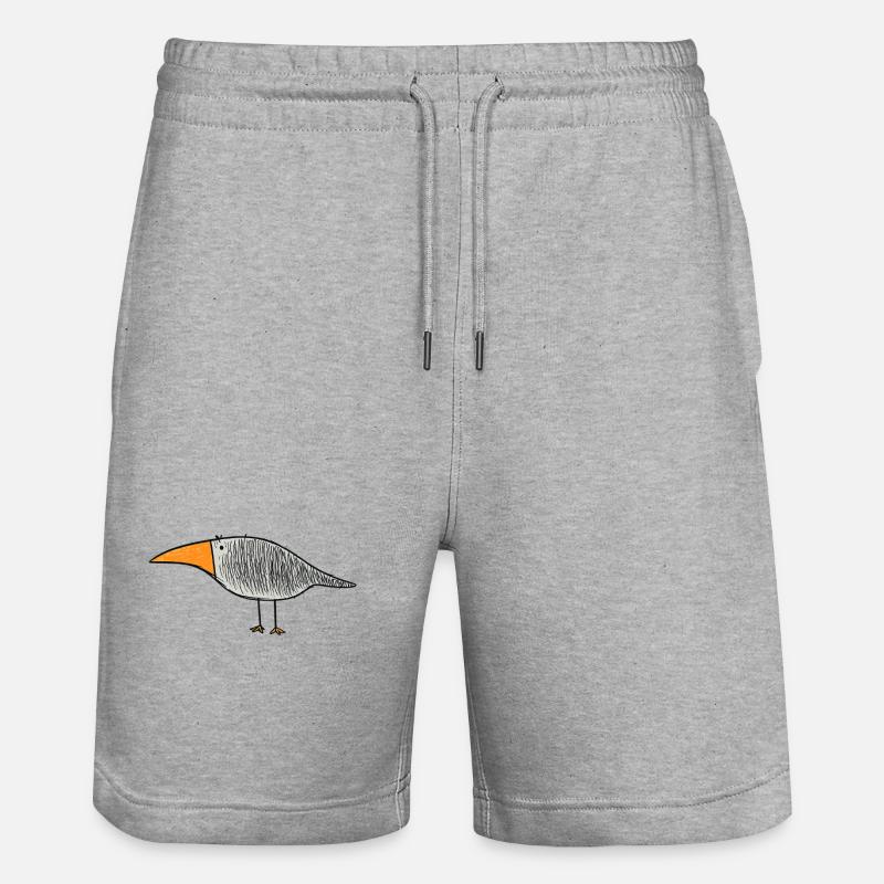 Oiseau au bec orange - Short de jogging bio TRAINER Stanley/Stella unisexe - gris chiné