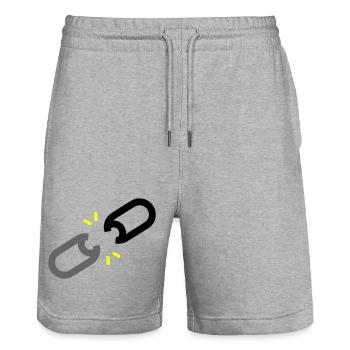 Gesprengte Kette Freiheit - Stanley/Stella Unisex Bio Joggingshorts Trainer  - Grau meliert - Vorne - Nik (191cm) & Marisol (170cm)