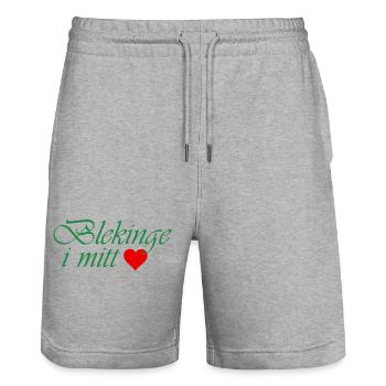Blekinge in my heart - Stanley/Stella Trainer Unisex Organic Jogging Shorts - heather grey - Front - Nik (191cm) & Marisol (170cm)