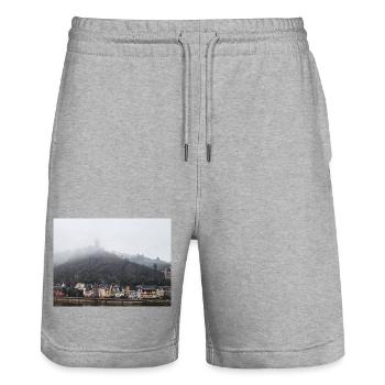 Reichsburg Cochem an der Mosel  - Stanley/Stella Unisex Bio Joggingshorts Trainer  - Grau meliert - Vorne - Nik (191cm) & Marisol (170cm)