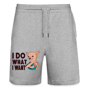 Chihuahua Chihuahueño I Do What I - Stanley/Stella Unisex Bio Joggingshorts Trainer  - Grau meliert - Vorne - Nik (191cm) & Marisol (170cm)