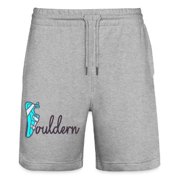 Father's Day Dad Bouldering - Stanley/Stella Trainer Unisex Organic Jogging Shorts - heather grey - Front - Nik (191cm) & Marisol (170cm)