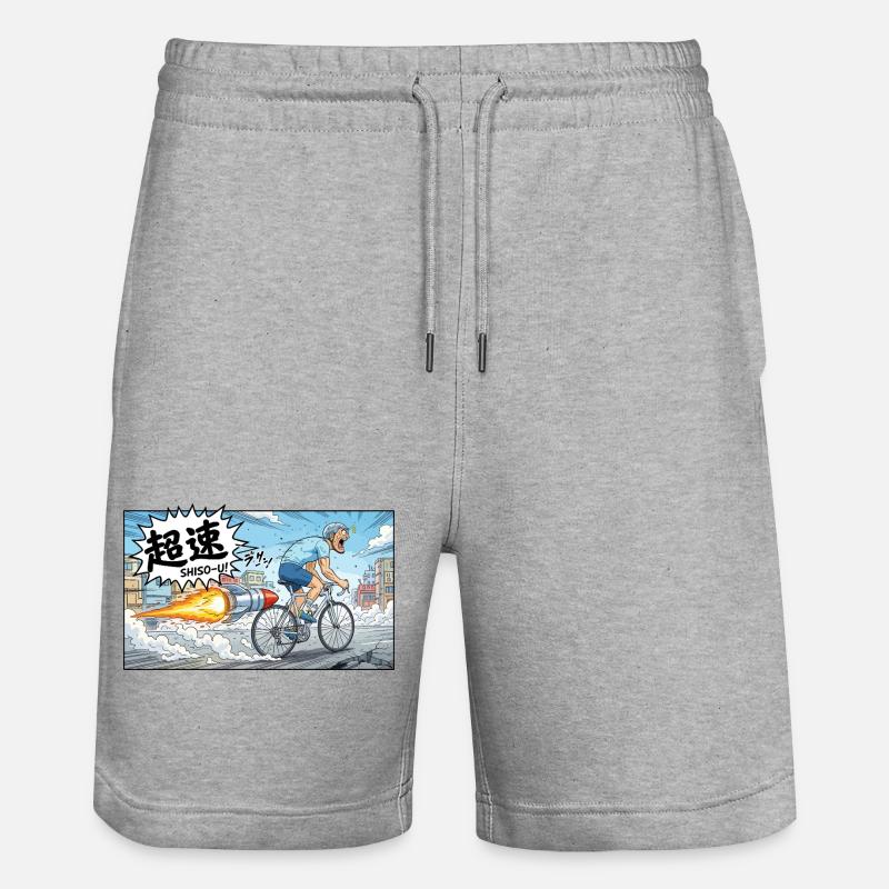 Hypervelocity-Radfahrer mit Raketenexplosion - Stanley/Stella Unisex Bio Joggingshorts Trainer  - Grau meliert
