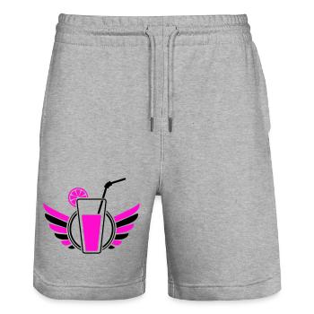 Cocktail Flügel - Stanley/Stella Unisex Bio Joggingshorts Trainer  - Grau meliert - Vorne - Nik (191cm) & Marisol (170cm)