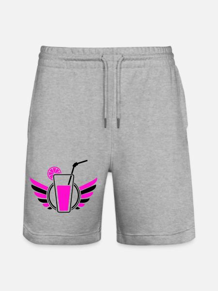 Cocktail Wings - Stanley/Stella Trainer Unisex Organic Jogging Shorts - heather grey