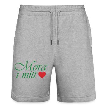 Mora dans mon cœur - Short de jogging bio TRAINER Stanley/Stella unisexe - gris chiné - Devant - Nik (191cm) & Marisol (170cm)