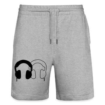 Casque - Short de jogging bio TRAINER Stanley/Stella unisexe - gris chiné - Devant - Nik (191cm) & Marisol (170cm)