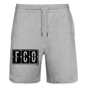 Rom FCO, City Souvenir Hoodie, Tasche, T-Shirt - Stanley/Stella Unisex Bio Joggingshorts Trainer  - Grau meliert - Vorne - Nik (191cm) & Marisol (170cm)