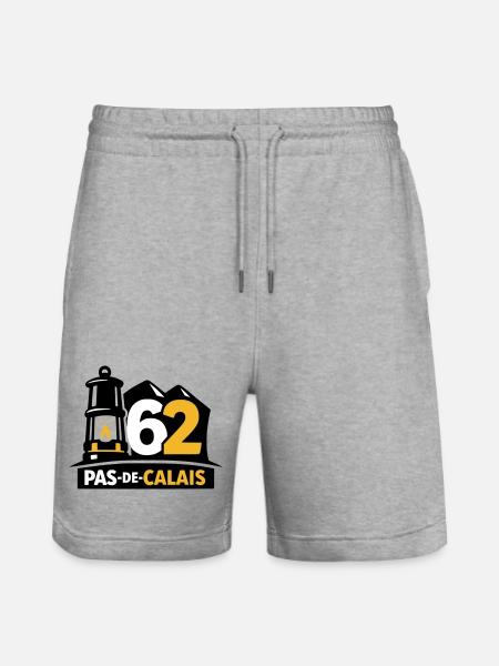 62 Pas de Calais Emblem - Stanley/Stella Trainer Unisex Organic Jogging Shorts - heather grey