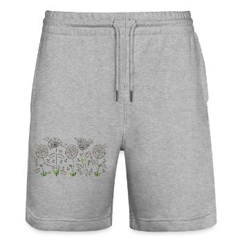 Fleur - Short de jogging bio TRAINER Stanley/Stella unisexe - gris chiné - Devant - Nik (191cm) & Marisol (170cm)