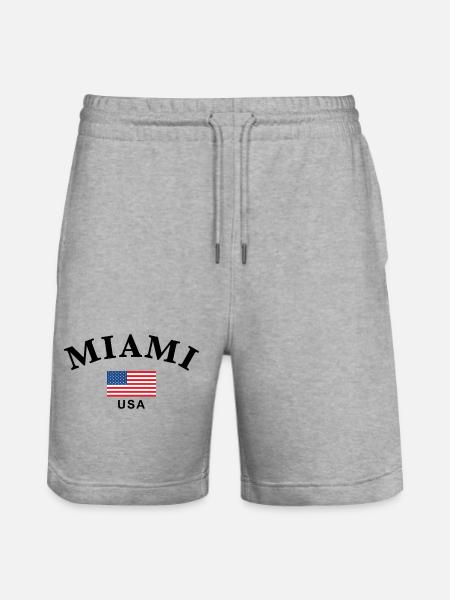 Miami, USA - Stanley/Stella Trainer Unisex Organic Jogging Shorts - heather grey