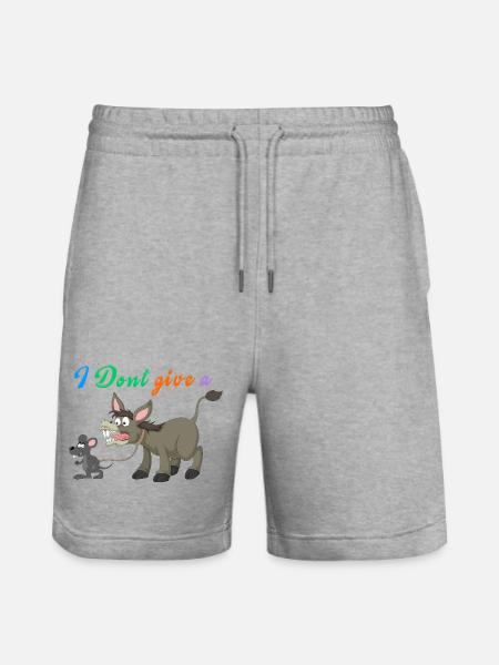 Jeg er ligeglad med sjov æsel-humor design - Stanley/Stella Trainer økologiske unisex joggingshorts - grå meleret