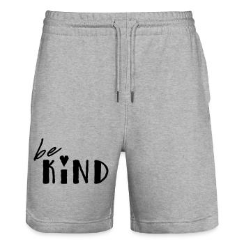 Be Kind - Stanley/Stella Trainer Unisex Organic Jogging Shorts - heather grey - Front - Nik (191cm) & Marisol (170cm)