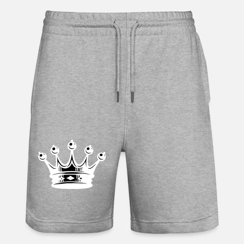 Königliche Kronen Silhouette - Stanley/Stella Unisex Bio Joggingshorts Trainer  - Grau meliert