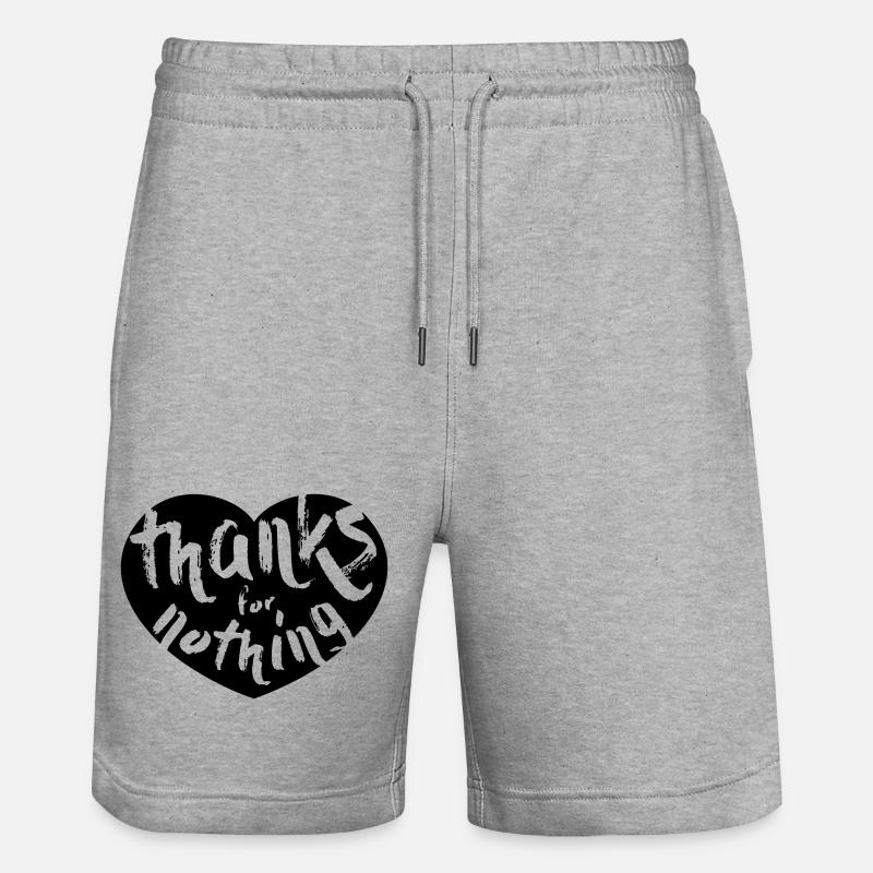 thanks for nothing - Stanley/Stella Unisex Bio Joggingshorts Trainer  - Grau meliert